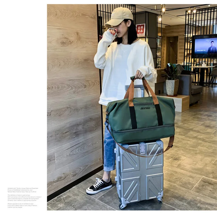 Travel Bag Male Female Large-Capacity Hand Luggage Dry-Wet Separation Sports Fitness Bag Short-Distance Travel Package