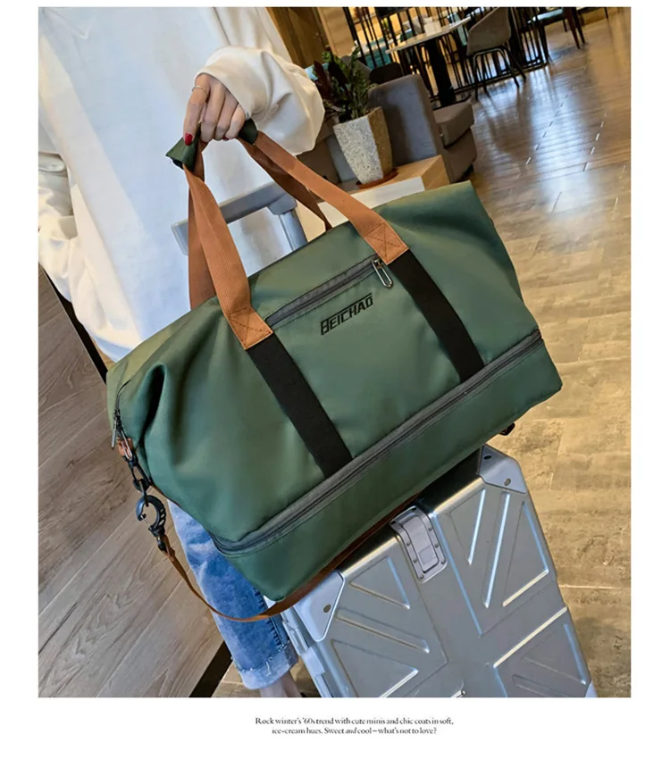 Travel Bag Male Female Large-Capacity Hand Luggage Dry-Wet Separation Sports Fitness Bag Short-Distance Travel Package