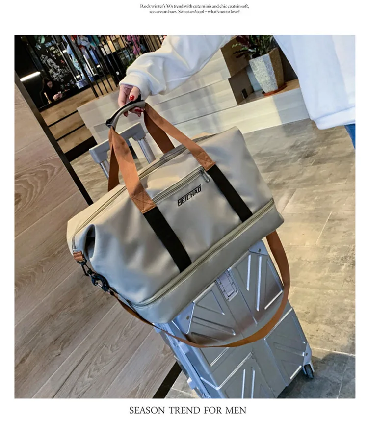 Travel Bag Male Female Large-Capacity Hand Luggage Dry-Wet Separation Sports Fitness Bag Short-Distance Travel Package