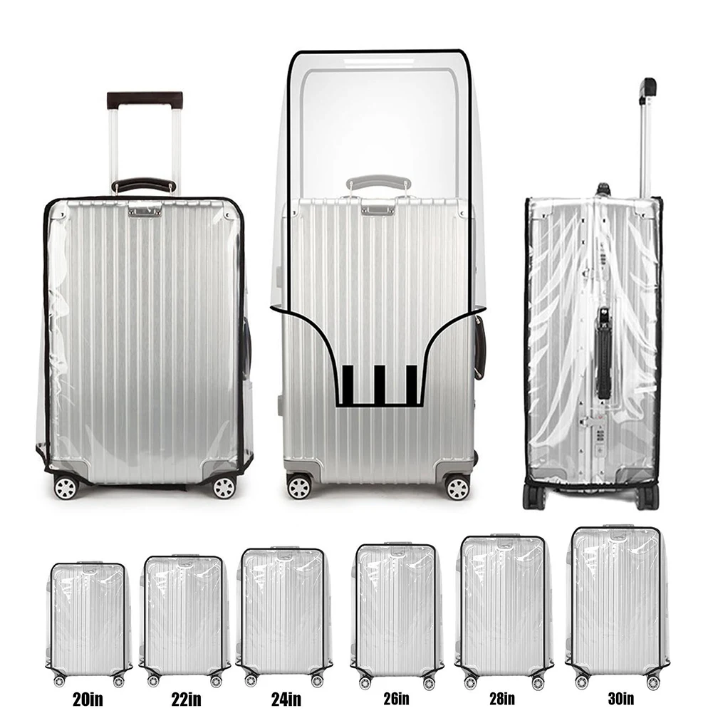 Full Transparent Luggage Cover PVC Waterproof Luggage Protector Cover Travel Dustproof Anti-scratch Suitcase Protector Covers