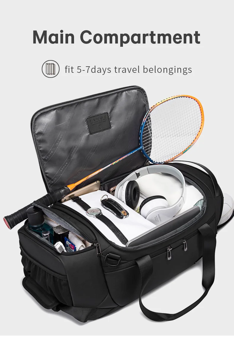 BANGE Sports Bags Men Gym Bags For Fitness Training Outdoor WaterProof Sport Bag Dry Wet Separation Bags Sac De Travel Bag