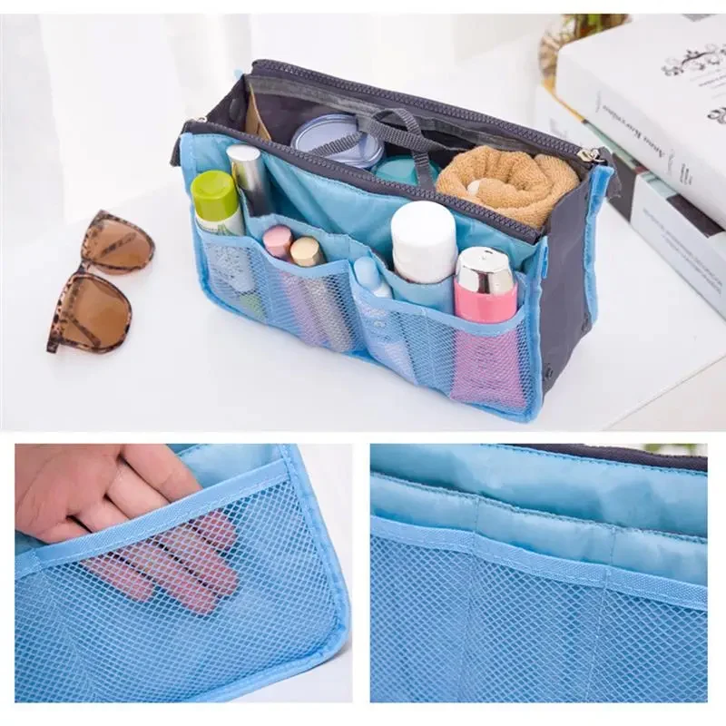 Organizer Insert Bag Women Nylon Travel Insert Organizer Handbag Purse Large Liner Lady Makeup Cosmetic Bag Cheap Female Tote