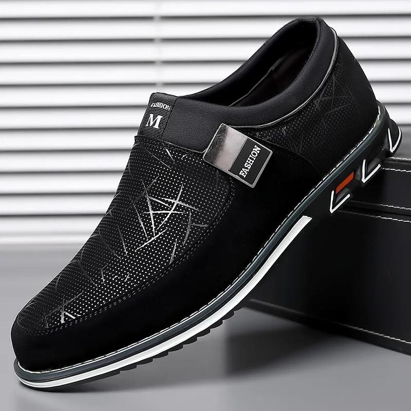 Alternative view of Classic Casual Men's Leather Shoes Slip-On Loafers for Men Business Moccasins Office Men Work Flats Trend Driving Shoes Big Size