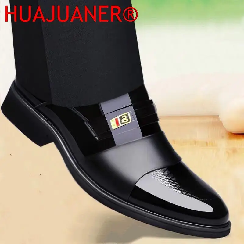 Alternative view of Men Leather Casual Shoes Men Shoes Autumn New Business Formal Men Leather Shoes Casual Cover Foot Heightening Leather Shoes Men