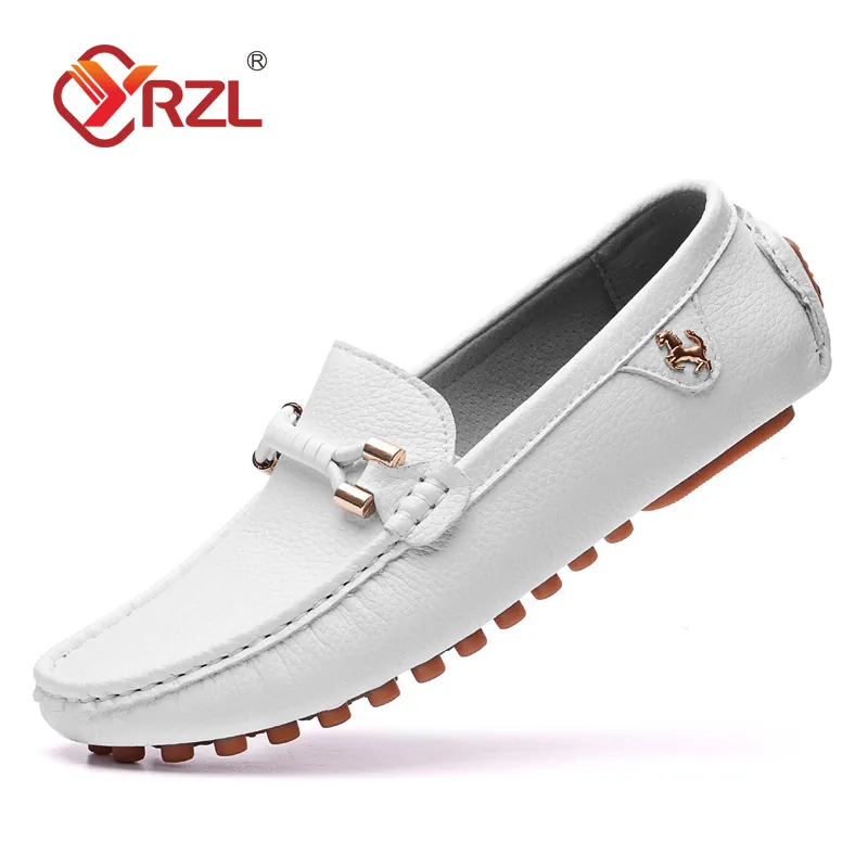 Alternative view of YRZL Loafers Men Handmade Leather Shoes Casual Driving Flats Slip-on Shoes Luxury Comfy Moccasins Shoes for Men Plus Size 37-48
