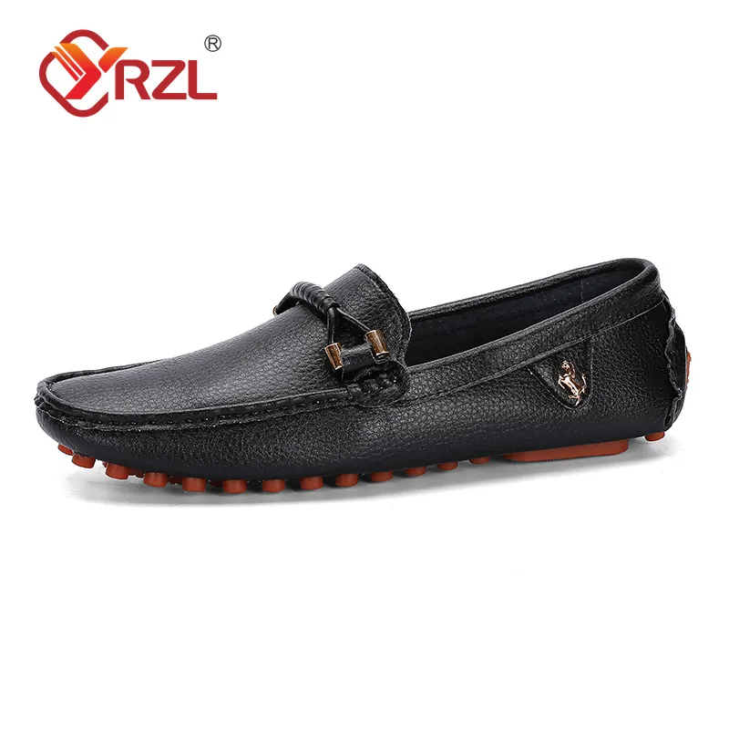 YRZL Loafers Men Handmade Leather Shoes Casual Driving Flats Slip-on Shoes Luxury Comfy Moccasins Shoes for Men Plus Size 37-48