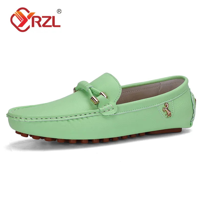 YRZL Loafers Men Handmade Leather Shoes Casual Driving Flats Slip-on Shoes Luxury Comfy Moccasins Shoes for Men Plus Size 37-48