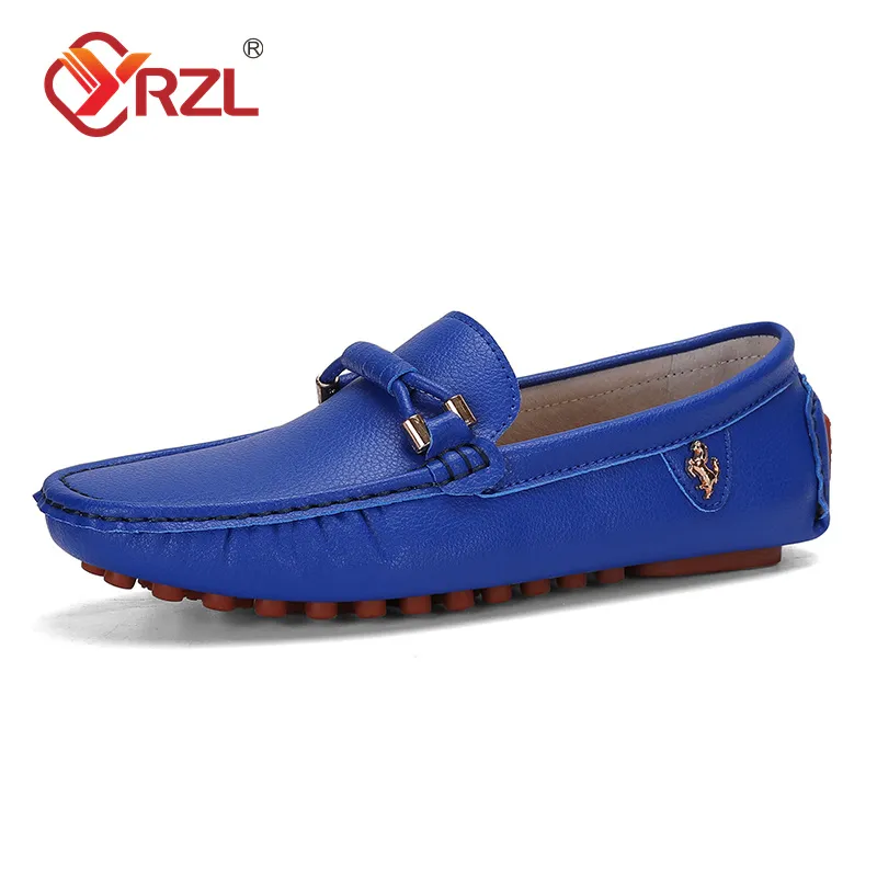 YRZL Loafers Men Handmade Leather Shoes Casual Driving Flats Slip-on Shoes Luxury Comfy Moccasins Shoes for Men Plus Size 37-48