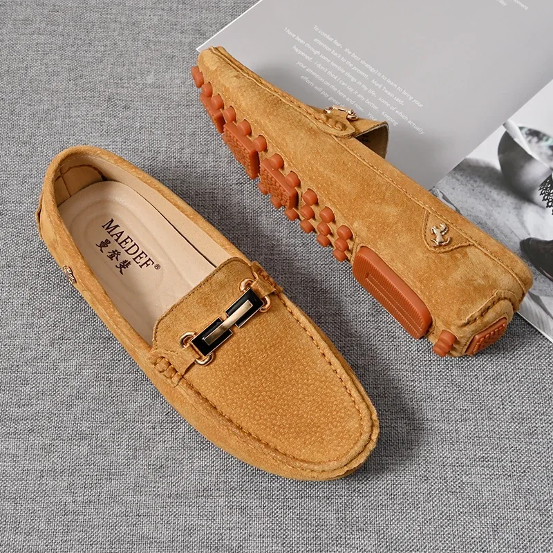 Alternative view of YRZL Size 48 Loafers Men Luxury Brand Moccasins Shoes Men Suede Leather Loafers Shoes Slip on Non-slip Driving Loafers for Men