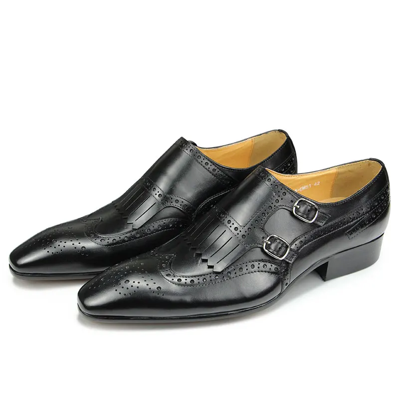 Alternative view of Luxury Leather Shoes  New Top Layer Cowhide Pointed Toe British Business Formal Men's Leather Shoes Wedding Shoes Office Shoes
