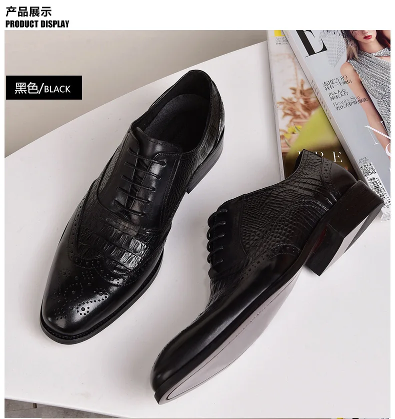 Men casual shoes Brock Oxford retro crocodile leather men formal spring and autumn 2022 new 's for Men casual shoes Brock Oxford retro crocodile leather men formal spring and autumn 2022 new 's for