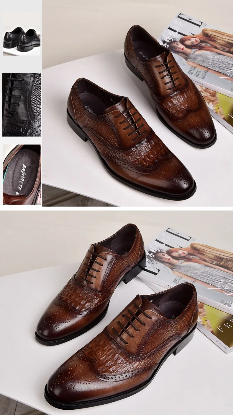 Men casual shoes Brock Oxford retro crocodile leather men formal spring and autumn 2022 new 's for Men casual shoes Brock Oxford retro crocodile leather men formal spring and autumn 2022 new 's for