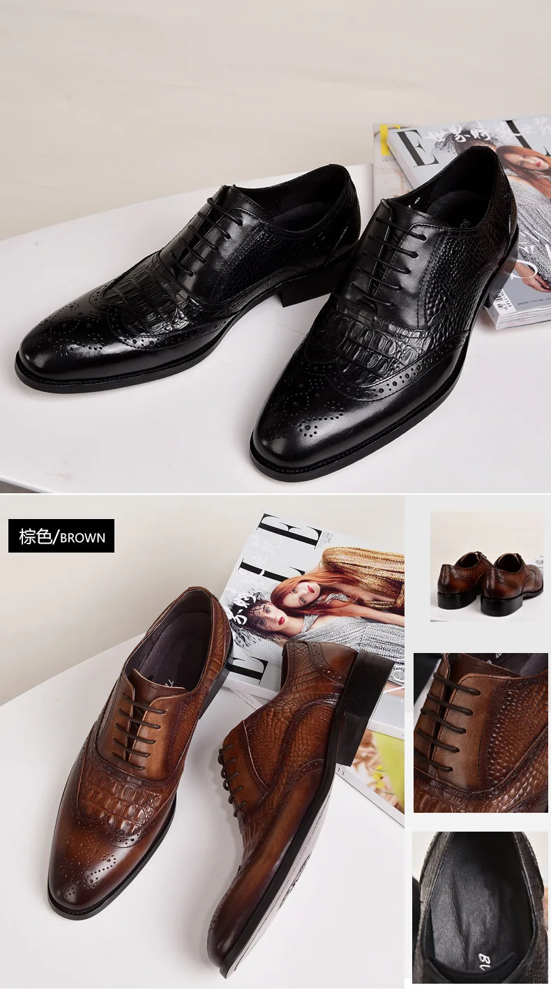 Men casual shoes Brock Oxford retro crocodile leather men formal spring and autumn 2022 new 's for Men casual shoes Brock Oxford retro crocodile leather men formal spring and autumn 2022 new 's for