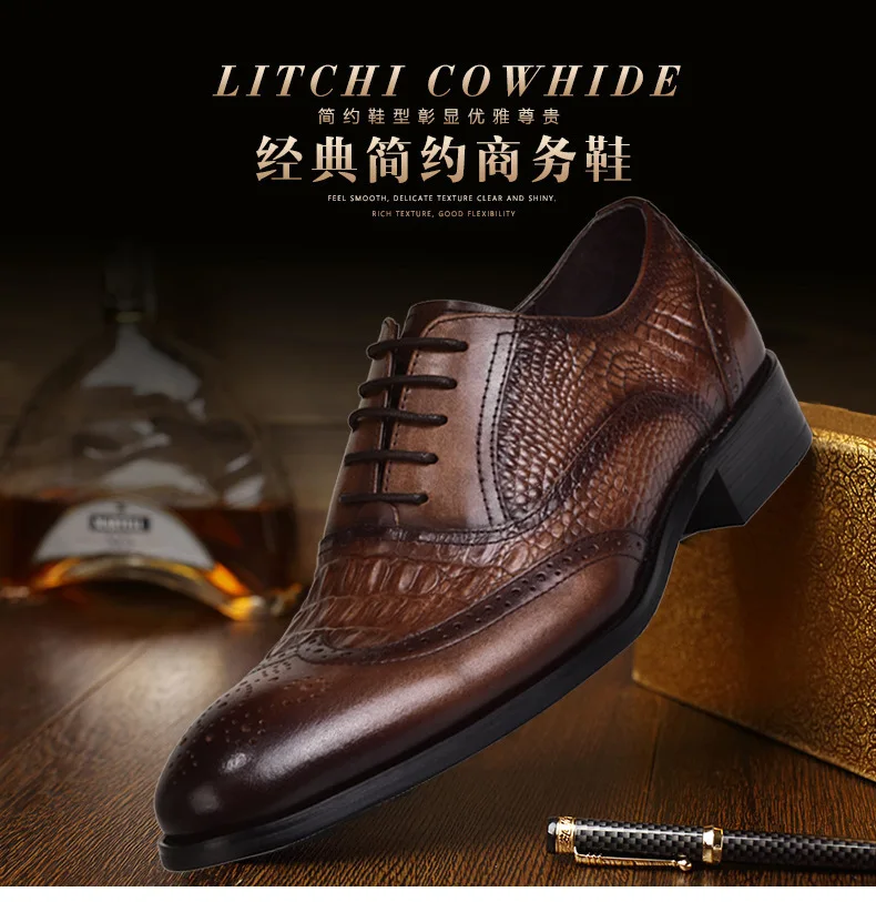 Men casual shoes Brock Oxford retro crocodile leather men formal spring and autumn 2022 new 's for Men casual shoes Brock Oxford retro crocodile leather men formal spring and autumn 2022 new 's for