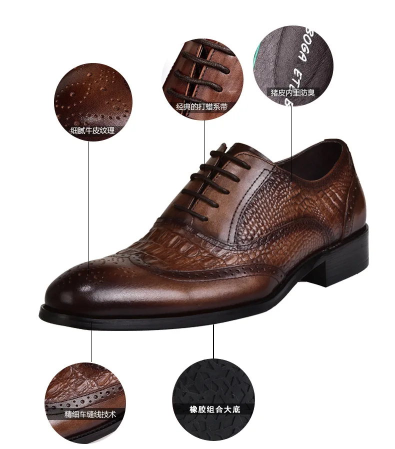 Men casual shoes Brock Oxford retro crocodile leather men formal spring and autumn 2022 new 's for Men casual shoes Brock Oxford retro crocodile leather men formal spring and autumn 2022 new 's for
