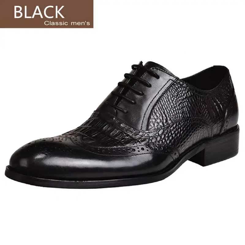 Men casual shoes Brock Oxford retro crocodile leather men formal spring and autumn 2022 new 's for Men casual shoes Brock Oxford retro crocodile leather men formal spring and autumn 2022 new 's for