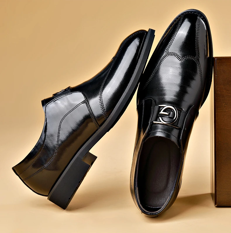 Men Dress Shoes Patent Leather Brogue Shoes for Male Formal Wedding Party Office Shoes Men Oxfords Business Shoes Moccasins Shoe