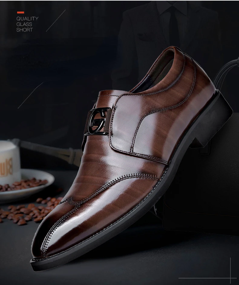 Men Dress Shoes Patent Leather Brogue Shoes for Male Formal Wedding Party Office Shoes Men Oxfords Business Shoes Moccasins Shoe