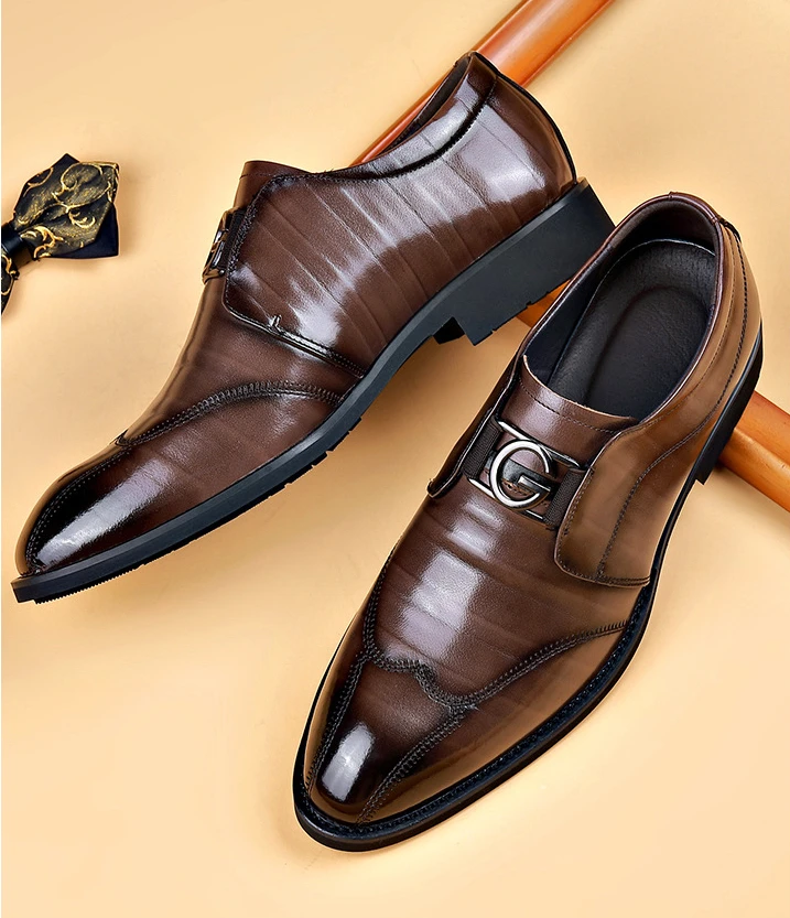 Men Dress Shoes Patent Leather Brogue Shoes for Male Formal Wedding Party Office Shoes Men Oxfords Business Shoes Moccasins Shoe