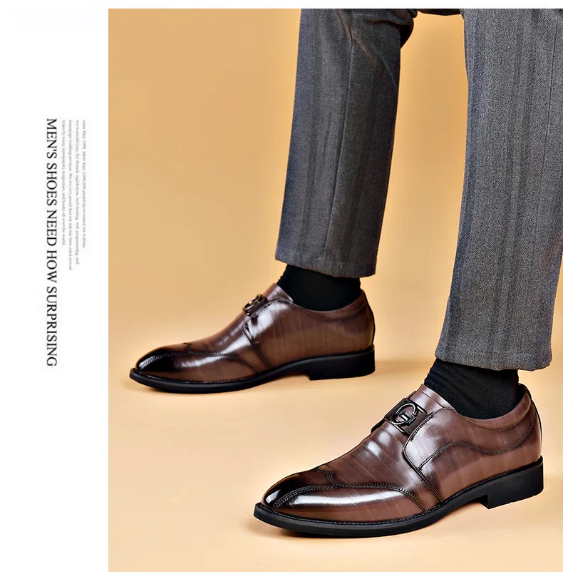 Men Dress Shoes Patent Leather Brogue Shoes for Male Formal Wedding Party Office Shoes Men Oxfords Business Shoes Moccasins Shoe