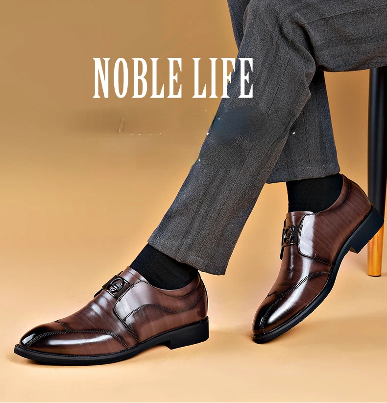 Men Dress Shoes Patent Leather Brogue Shoes for Male Formal Wedding Party Office Shoes Men Oxfords Business Shoes Moccasins Shoe