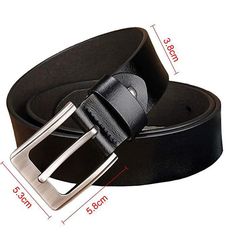 Alternative view of Plus Size 170 160 150 140 130cm Men High Quality Genuine Leather Belt Luxury Designer Belts Men Cowskin Fashion Strap Male Jeans