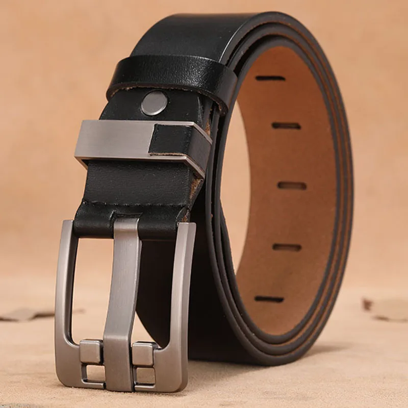 Alternative view of Long Large Plus Size 130 140 150 160cm Vintage Alloy Pin Buckle Men Belt High Quality Cow Genuine Leather Luxury Strap Male Belt