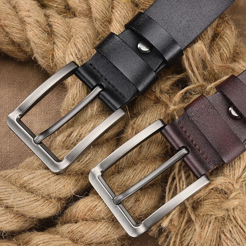 Alternative view of Men Belt Male High Quality Leather Belt Men Male Genuine Leather Strap Luxury Pin Buckle Fancy Vintage Jeans Free Shipping