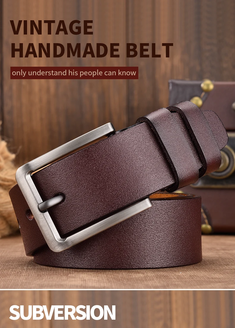 Men Belt Male High Quality Leather Belt Men Male Genuine Leather Strap Luxury Pin Buckle Fancy Vintage Jeans Free Shipping