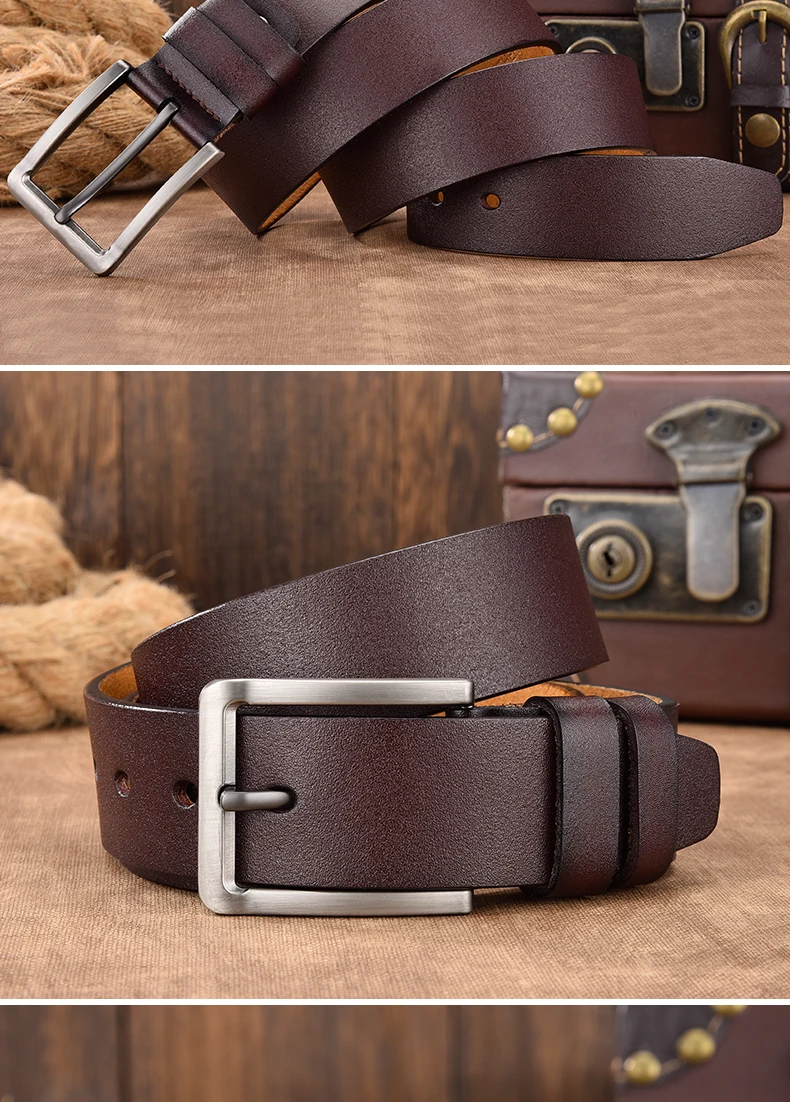 Men Belt Male High Quality Leather Belt Men Male Genuine Leather Strap Luxury Pin Buckle Fancy Vintage Jeans Free Shipping