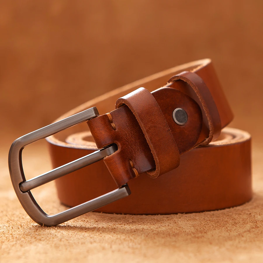 Alternative view of Top Cow genuine leather belts for men luxury designer high quality fashion style vintage brown cowboy male belt