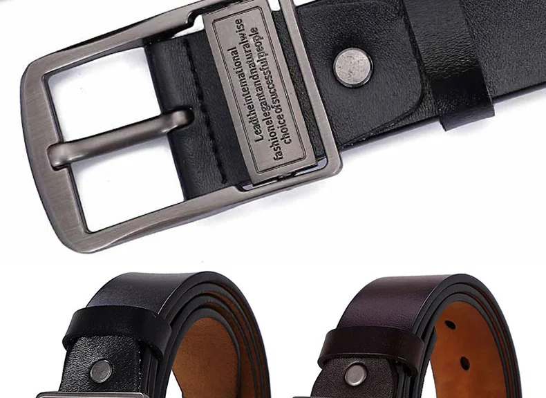 2023 Real Genuine Leather Belts for Men Luxury Designer Brand High Quality Plus Size 130 140 150 160 170 cm Male Pin Buckle Belt