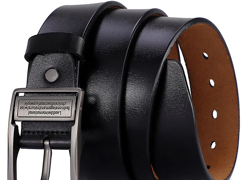 2023 Real Genuine Leather Belts for Men Luxury Designer Brand High Quality Plus Size 130 140 150 160 170 cm Male Pin Buckle Belt