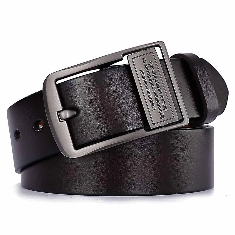 Alternative view of 2023 Real Genuine Leather Belts for Men Luxury Designer Brand High Quality Plus Size 130 140 150 160 170 cm Male Pin Buckle Belt