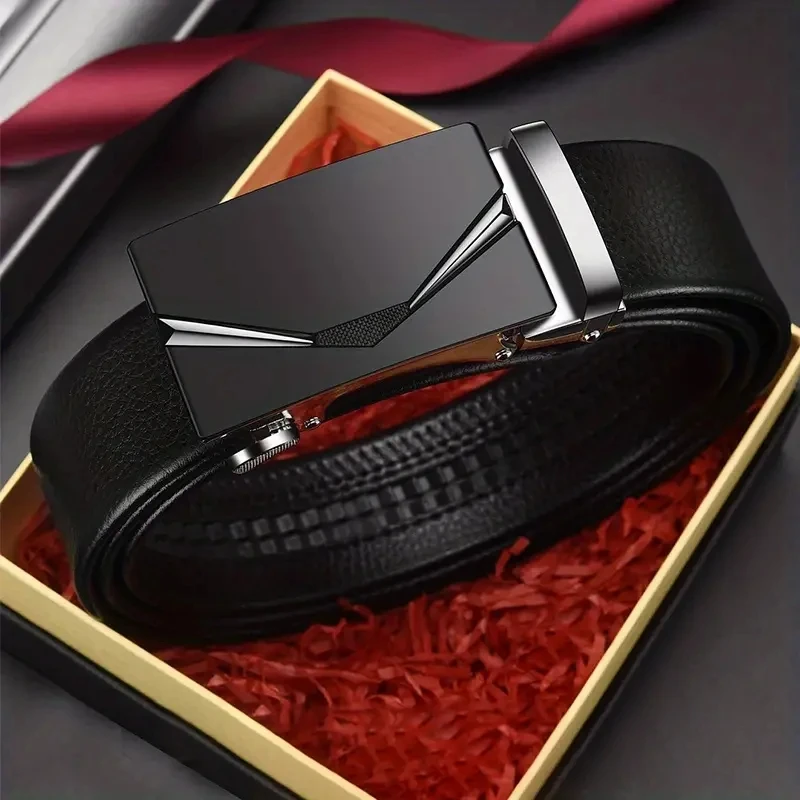 Belt Men's Leather Black Automatic Buckle Men's Trend Youth Leather Personality Simple Business High Quality Men Belts Belt Men's Leather Black Automatic Buckle Men's Trend Youth Leather Personality Simple Business High Quality Men Belts