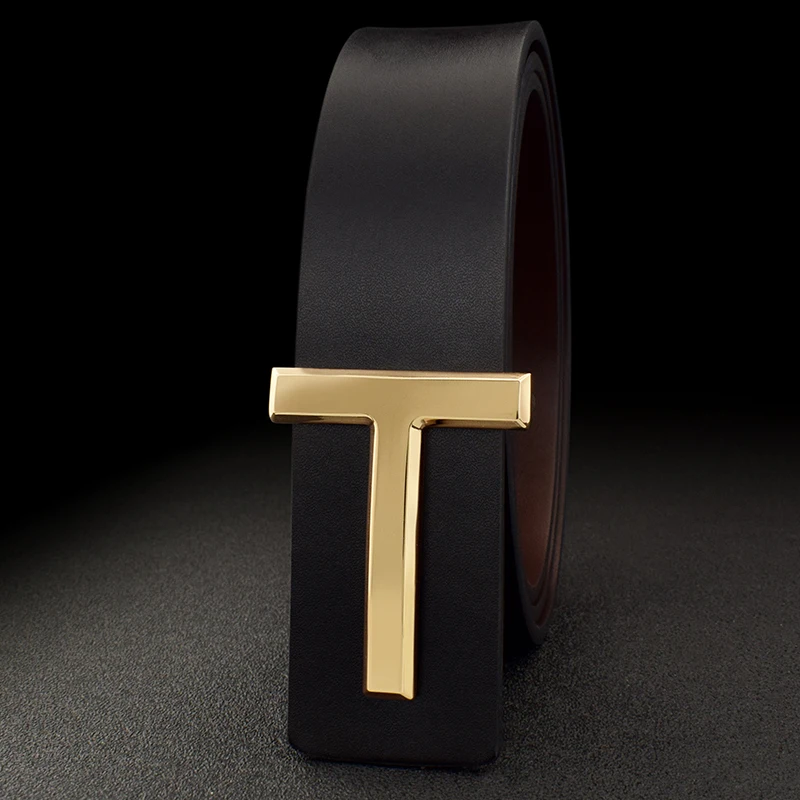 New luxury high quality letter slide buckle designer belts men genuine leather famous brand 3.8cm Cowksin ceinture homme