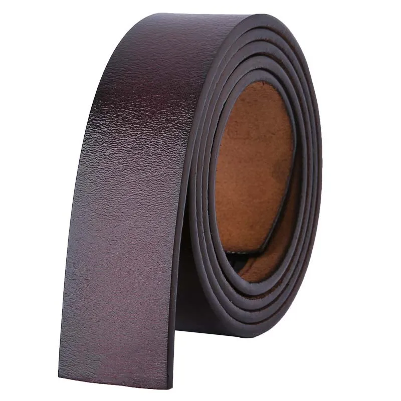 Alternative view of No Buckle 3.5cm Width Cowskin Genuine Leather Belt Men Without Automatic Buckle Strap Male Black Brown