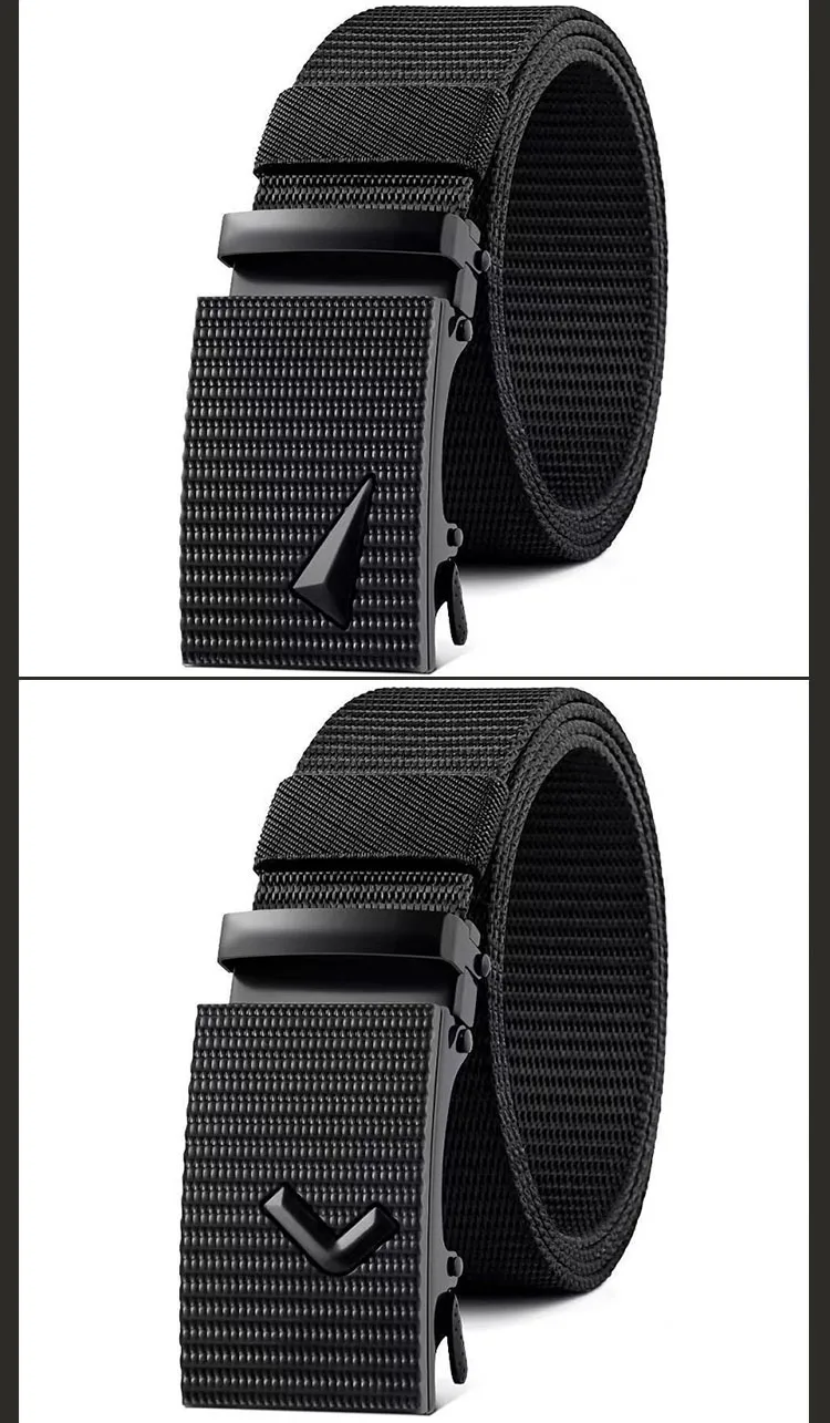 Mens Nylon Automatic Belt Male Army Tactical Belt for Man Military Canvas Belts High Quality Jeans Fashion Luxury Strap HQ123