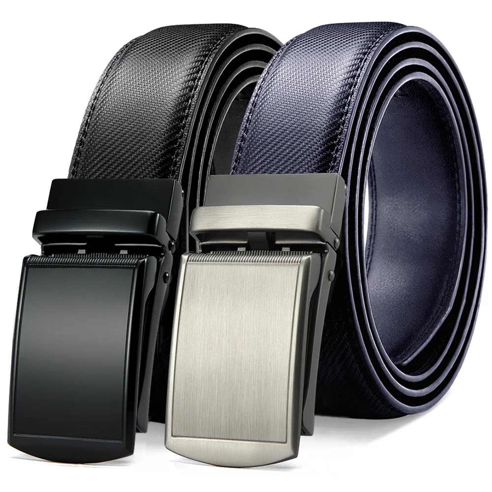 JACNAIP Men Belt Leather Belt  Automatic Genuine Leather Fashion Belts Ratchet Luxury Belts Men's Trouser Belt Belt for Men