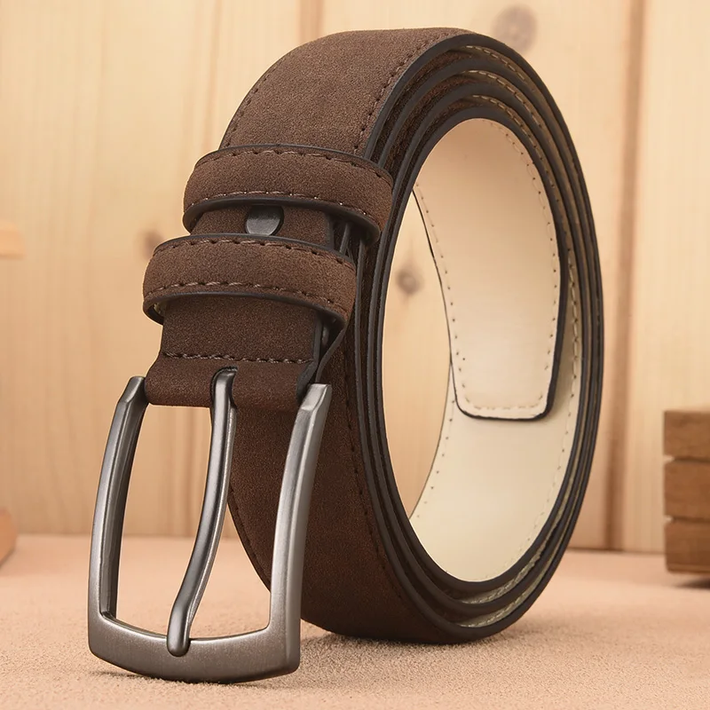 Alternative view of Men'S Suede Belt Retro Trend Alloy Buckle Men'S Belt Large Size Genuine High-End Belt, Gift For Boyfriend And Dad