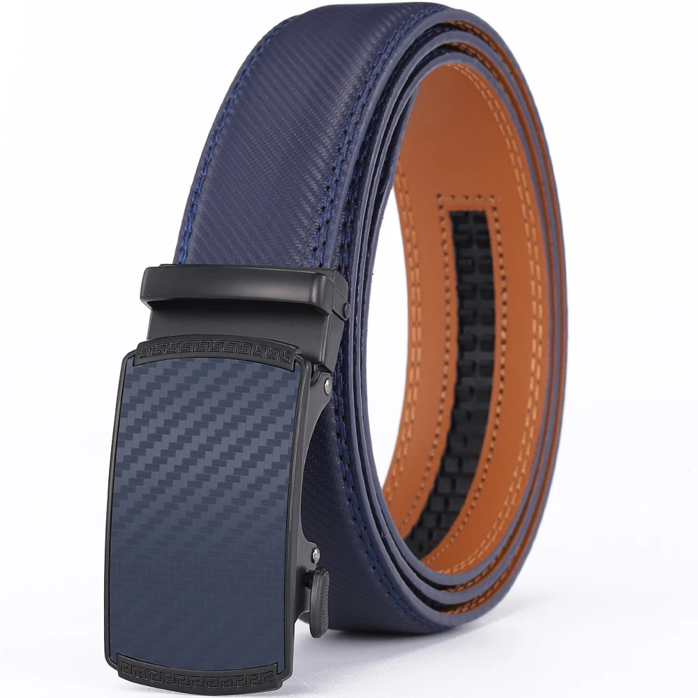 Alternative view of Luxury Belts for Men Cow Genuine Leather Male Belt Strap Automatic Buckle Newest Fashion Designer Brands Men Belt Blue Big Size