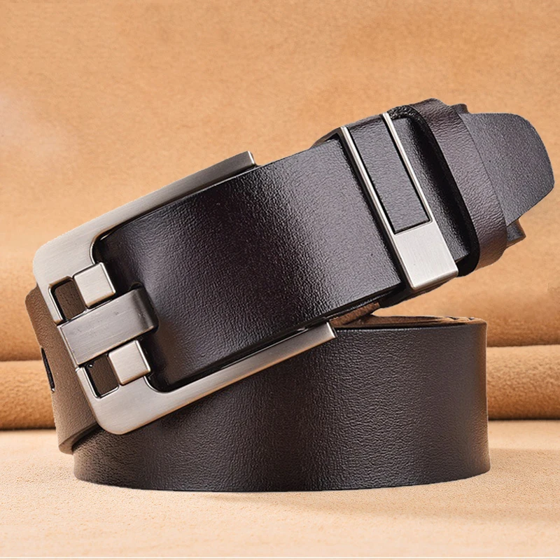 Alternative view of Belt Male Fashion Men's Luxury Designer Cowskin Belts for Jeans Genuine Leather Strap Pin Buckle Plus Size 140 150 160 170cm