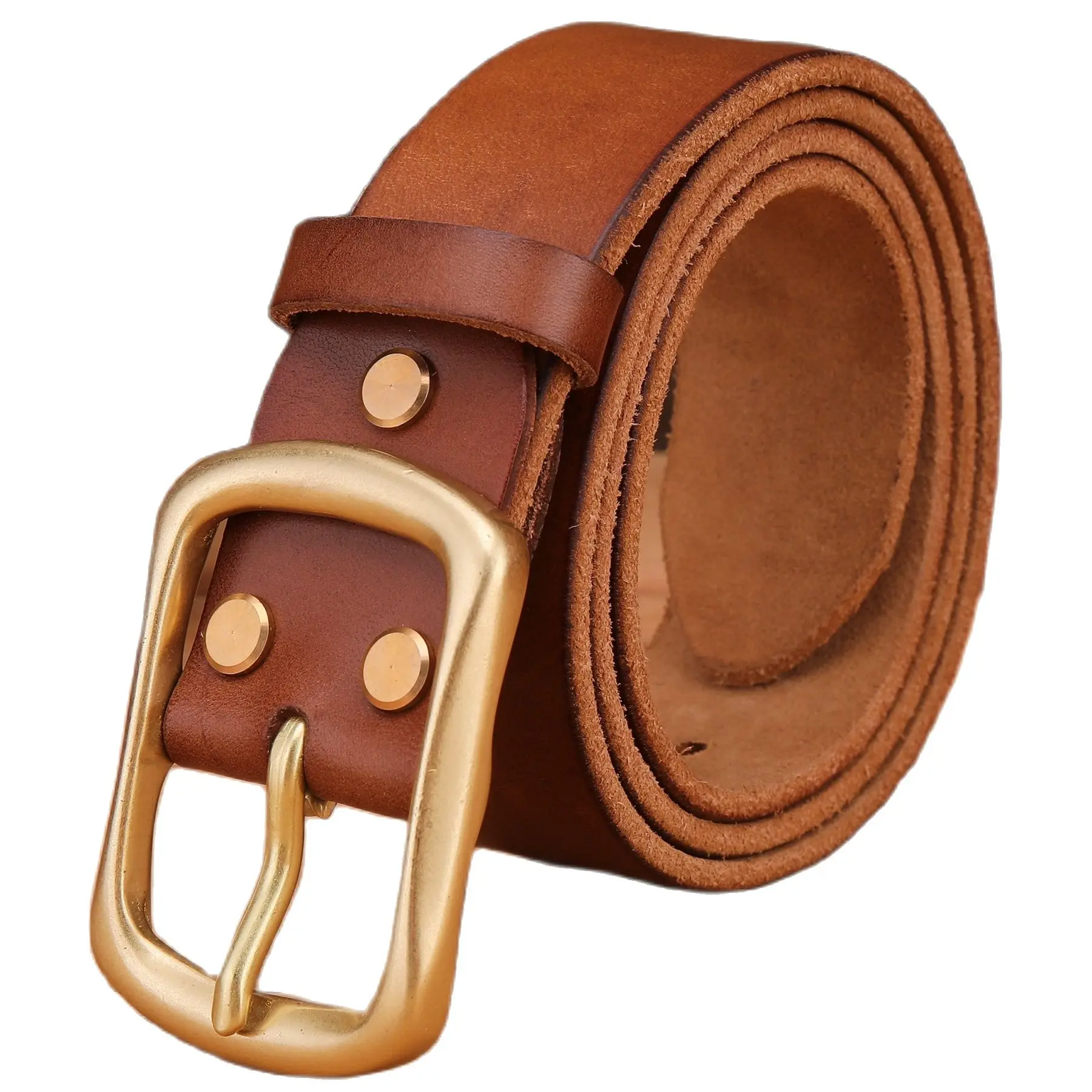solid brass buckle full grain 100% genuine leather mens belts luxury hot designer high quality womens cowboy brown natural
