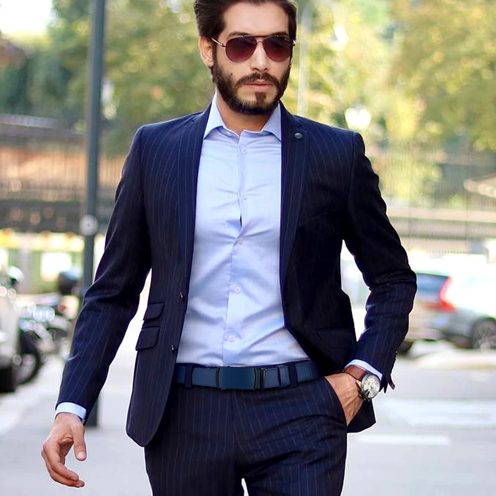 Alternative view of 125cm Men Belts  Automatic Buckle Leather Waist Strap Male Waistband Mens High Quality Girdle Belts for Women Men Gifts