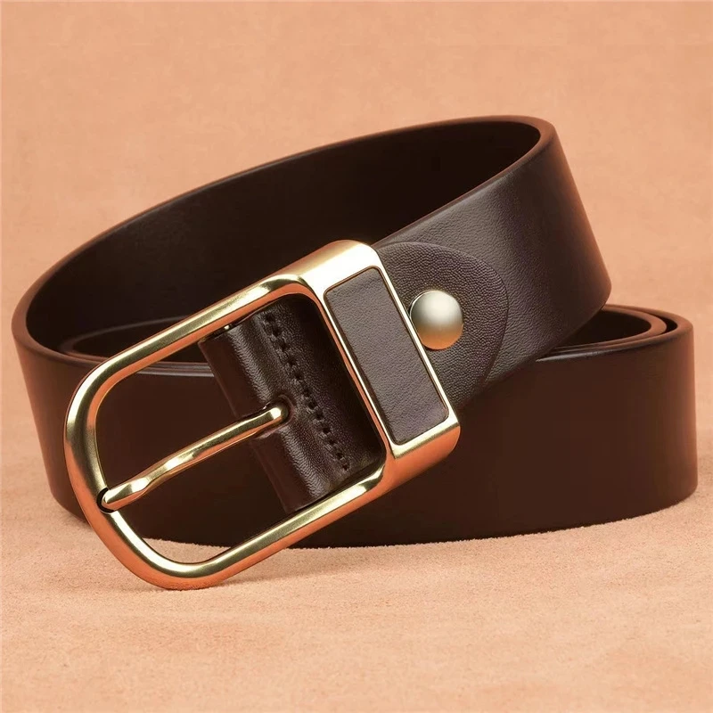 Alternative view of Genuine Leather For Men's High Quality Buckle Jeans Cowskin Casual Belts Business Cowboy Waistband Male Fashion Designer 2022New