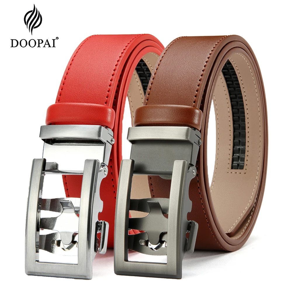 Alternative view of DOOPAI New Mens Belt Hollow Automatic Mens Belt Genuine Leather Luxury Belt  For Men Belt Male Strap Male Metal Automatic Buckle