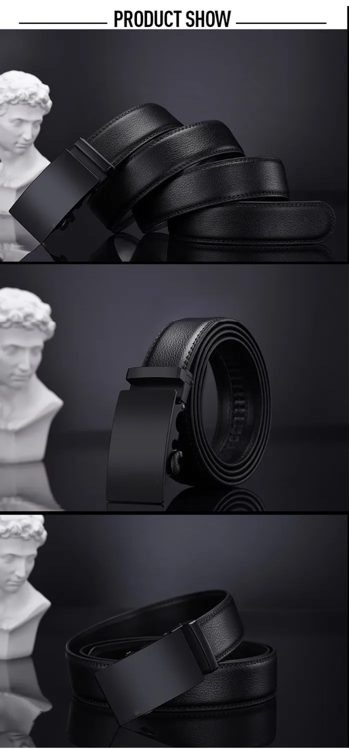 Famous Style Male Metal Automatic Buckle Brand Belt Men Genuine Luxury Leather Men's business Belts for Men Strap dropshipping
