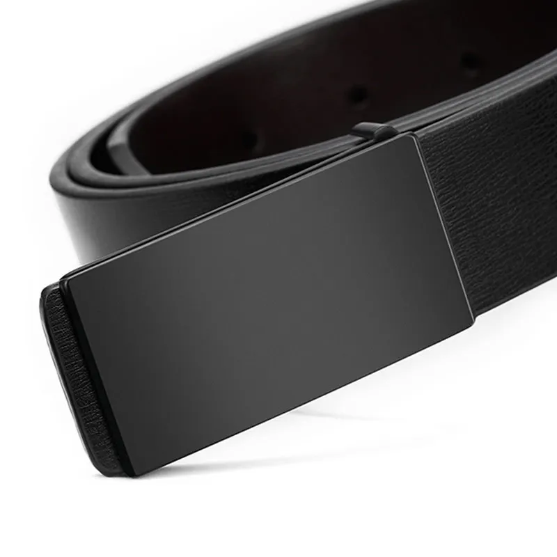 Hot Sale Men's Belts Smooth Buckle PU Leather High Quality Men's Belts Casual Business Jeans Black Waistband 3.3cm Ceinture