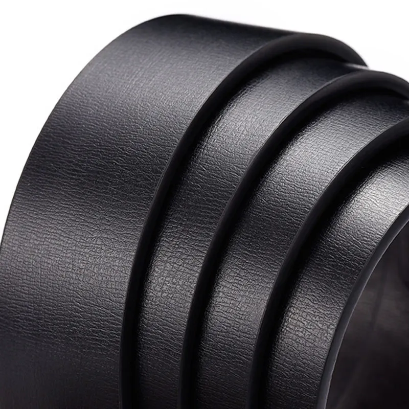 Hot Sale Men's Belts Smooth Buckle PU Leather High Quality Men's Belts Casual Business Jeans Black Waistband 3.3cm Ceinture