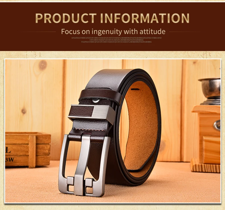 Cow Genuine Leather Luxury Strap Male Belts for Men New Large Plus Size100-130cm Vintage Pin Buckle Men Belt High Quality